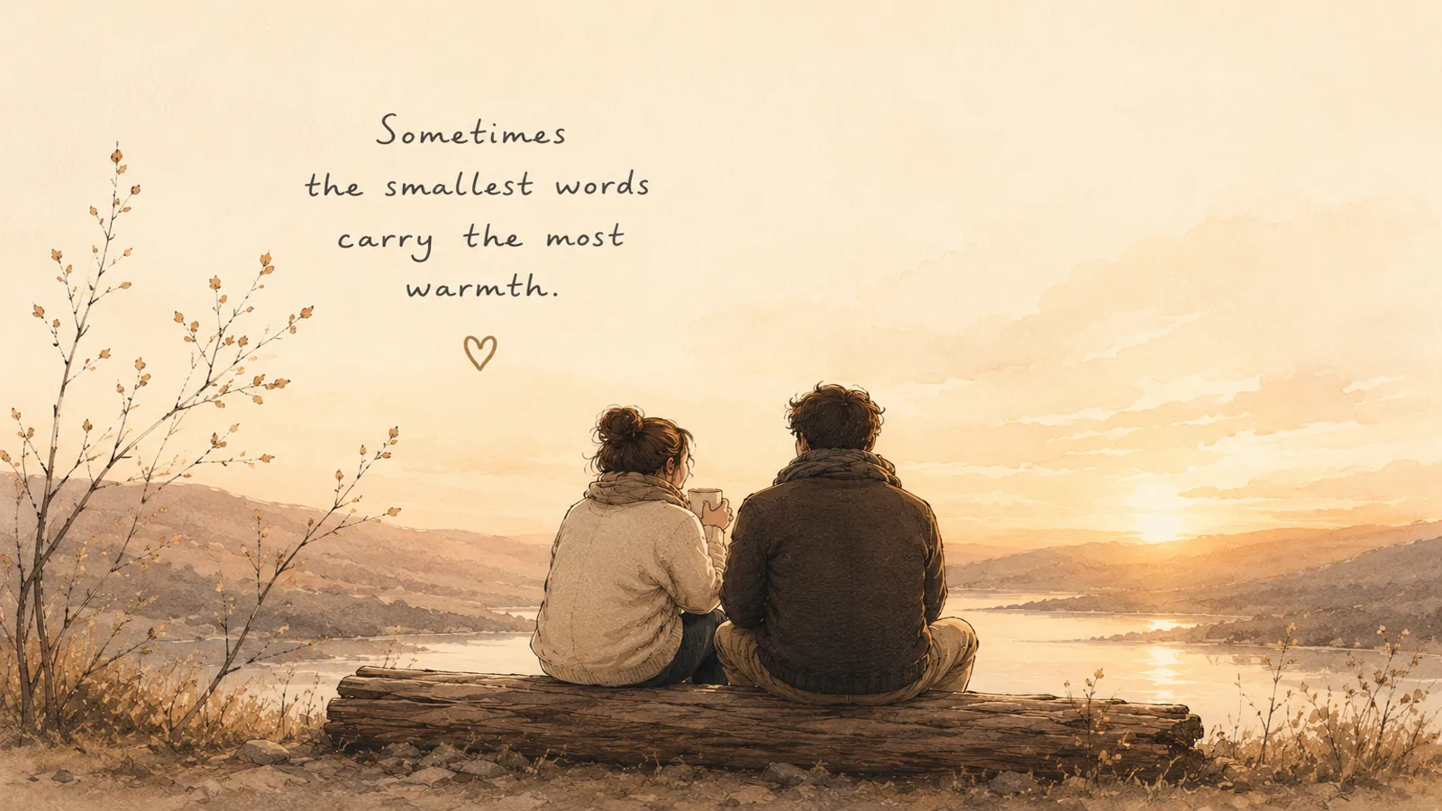 Two people sharing a quiet warm moment at sunset
